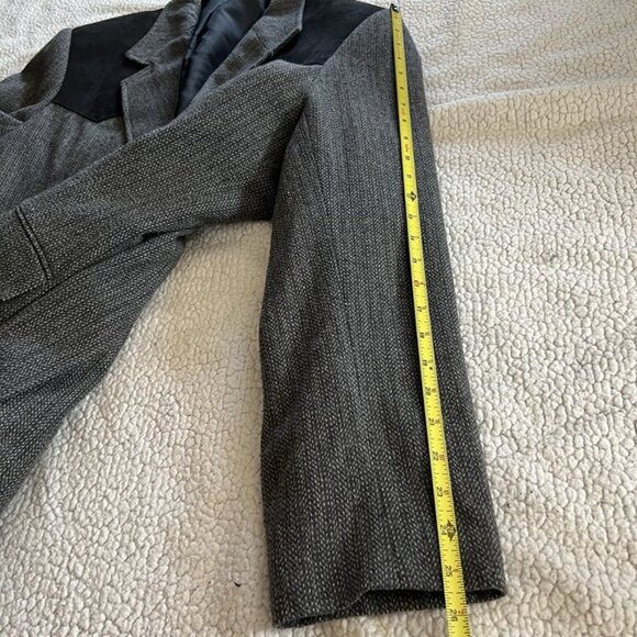 VTG Pioneer Wear Country Gentleman Wool Leather Patch Sport Coat 48L Blazer - Picture 10 of 12